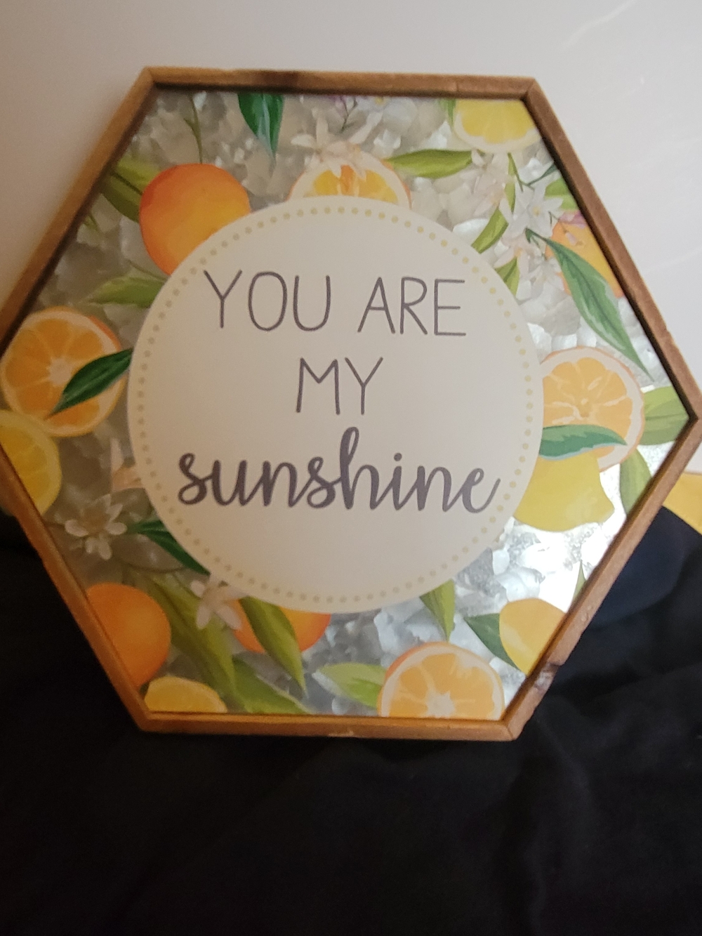 You Are My Sunshine Hexagon Wall Art - Yellow, Orange & Green